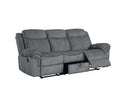 Zubaida 87" Motion Sofa & Console w/USB, Two Tone Gray Velvet Acme