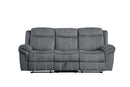 Zubaida 87" Motion Sofa & Console w/USB, Two Tone Gray Velvet Acme