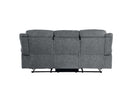 Zubaida 87" Motion Sofa & Console w/USB, Two Tone Gray Velvet Acme