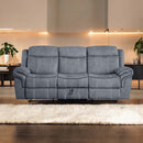 Zubaida 87" Motion Sofa & Console w/USB, Two Tone Gray Velvet Acme