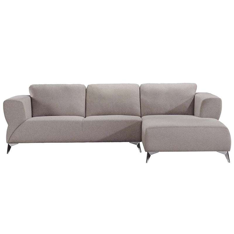 Josiah 137" Sectional Sofa, Sand Fabric Acme