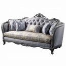 Ariadne 89" Sofa w/5 Pillows, Fabric & Platinum Finish Acme