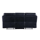 Aashi 90" Motion Sofa, Navy Leather-Gel Match Acme