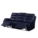 Aashi 90" Motion Sofa, Navy Leather-Gel Match Acme