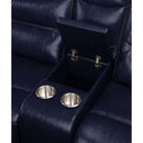 Aashi 90" Motion Sofa, Navy Leather-Gel Match Acme