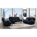 Aashi 90" Motion Sofa, Navy Leather-Gel Match Acme