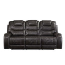 Braylon 90" Motion Sofa, Magnetite Faux Leather Acme
