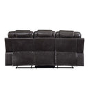 Braylon 90" Motion Sofa, Magnetite Faux Leather Acme