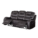Braylon 90" Motion Sofa, Magnetite Faux Leather Acme
