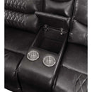 Braylon 90" Motion Sofa, Magnetite Faux Leather Acme