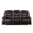 Braylon 90" Motion Sofa, Brown Faux Leather Acme