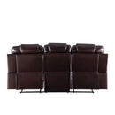 Braylon 90" Motion Sofa, Brown Faux Leather Acme