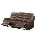 Aashi 90" Motion Sofa, Brown Leather-Gel Match Acme