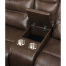 Aashi 90" Motion Sofa, Brown Leather-Gel Match Acme