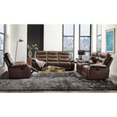 Aashi 90" Motion Sofa, Brown Leather-Gel Match Acme