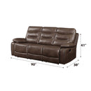 Aashi 90" Motion Sofa, Brown Leather-Gel Match Acme