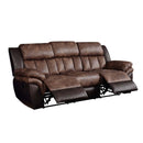 Jaylen 91" Motion Sofa, Toffee & Espresso Polished Microfiber Acme