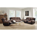 Jaylen 91" Motion Sofa, Toffee & Espresso Polished Microfiber Acme
