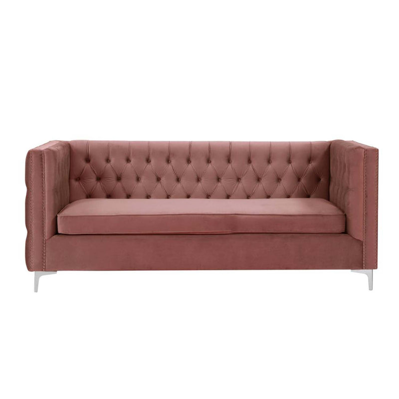 Rhett 109" Sectional Sofa, Coral Velvet Acme