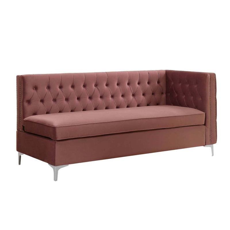Rhett 109" Sectional Sofa, Coral Velvet Acme