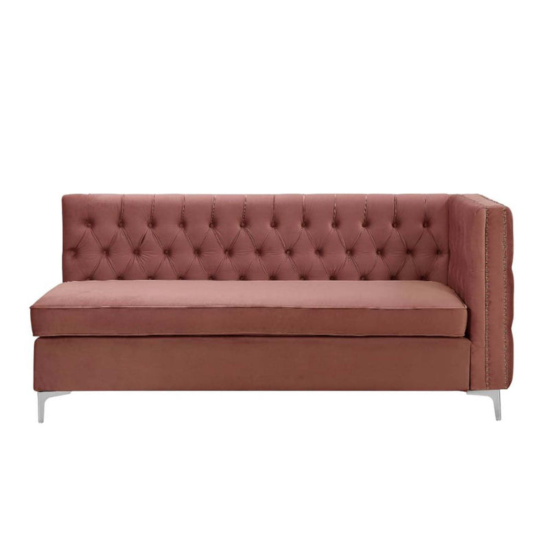 Rhett 109" Sectional Sofa, Coral Velvet Acme