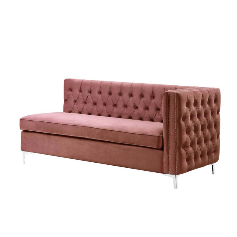 Rhett 109" Sectional Sofa, Coral Velvet Acme
