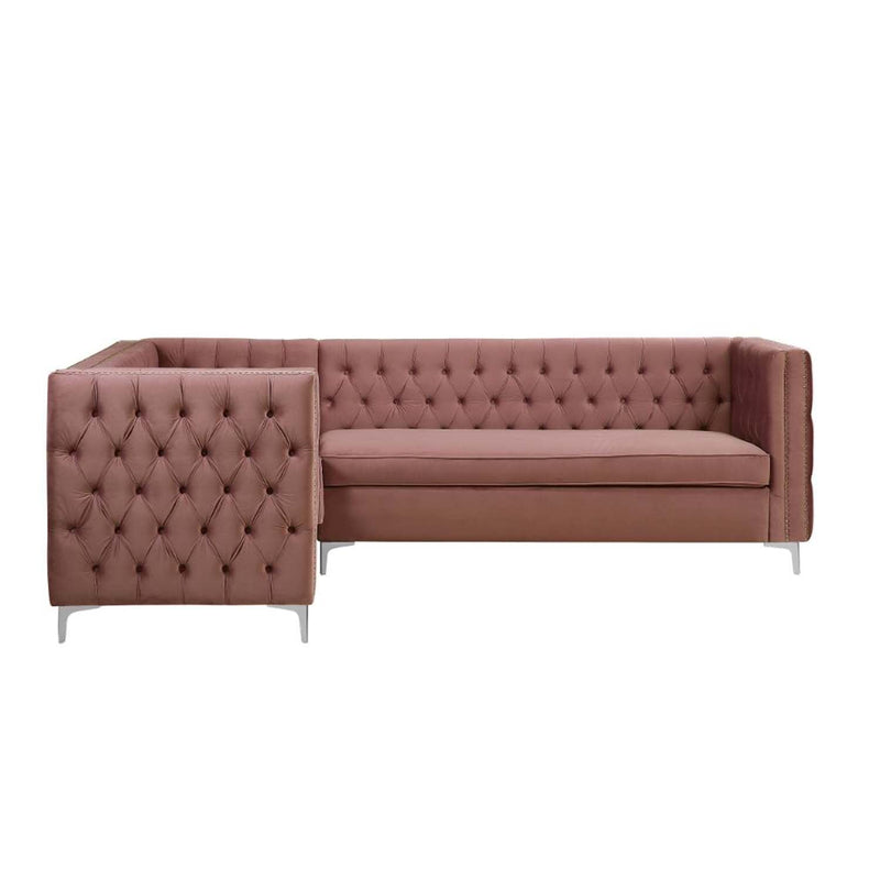 Rhett 109" Sectional Sofa, Coral Velvet Acme