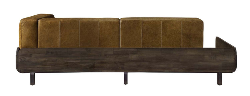 Blanca 91" Sofa, Chestnut Top Grain Leather & Rustic Oak Finish Acme