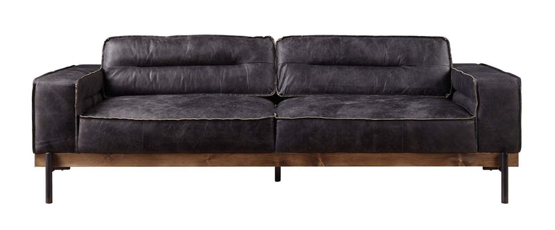 Silchester 96" Sofa, Antique Ebony Top Grain Leather Acme