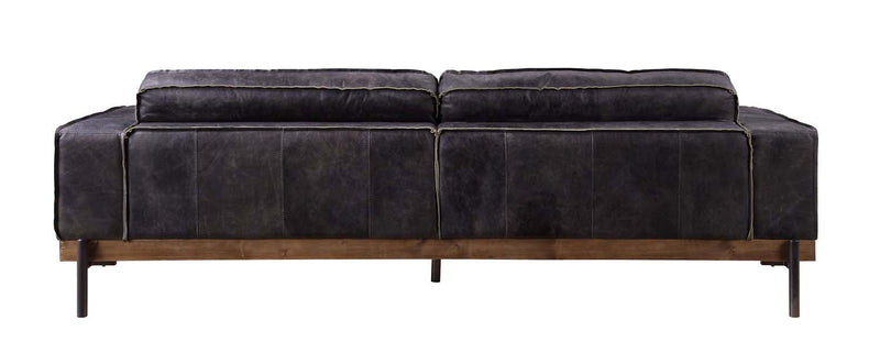 Silchester 96" Sofa, Antique Ebony Top Grain Leather Acme
