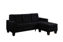 Earsom 81" Reversible Sofa & Ottoman, Black Linen Acme