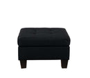 Earsom 81" Reversible Sofa & Ottoman, Black Linen Acme