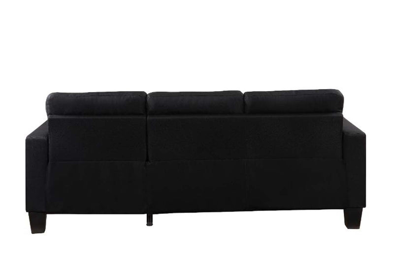 Earsom 81" Reversible Sofa & Ottoman, Black Linen Acme