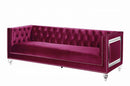 Heibero 89" Sofa w/2 Pillows, Burgundy Velvet Acme