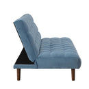 Yolandi 76" Sleeper Sofa, Teal Velvet & Dark Walnut Finish Acme