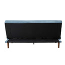 Yolandi 76" Sleeper Sofa, Teal Velvet & Dark Walnut Finish Acme
