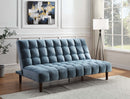 Yolandi 76" Sleeper Sofa, Teal Velvet & Dark Walnut Finish Acme