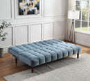 Yolandi 76" Sleeper Sofa, Teal Velvet & Dark Walnut Finish Acme