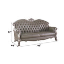 Dresden 96" Sofa w/5 Pillows, Faux Leather & Vintage Bone White Finish Acme