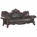 Picardy 93" Sofa w/3 Pillows, Faux Leather & Honey Oak Finish Acme