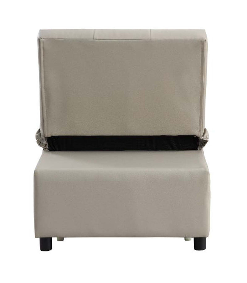 Hidalgo 28" Sofa Bed, Beige Faux Leather Acme