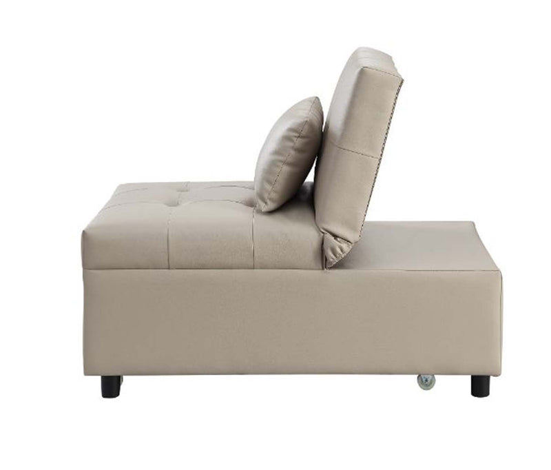 Hidalgo 28" Sofa Bed, Beige Faux Leather Acme