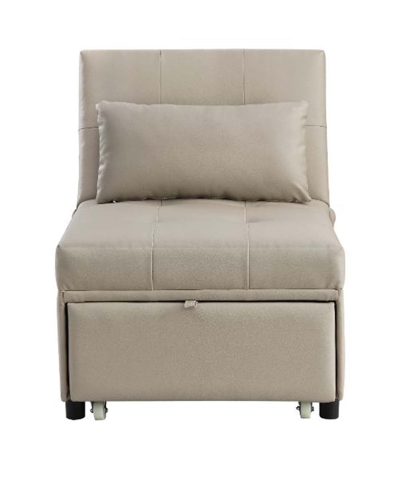 Hidalgo 28" Sofa Bed, Beige Faux Leather Acme