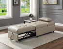 Hidalgo 28" Sofa Bed, Beige Faux Leather Acme