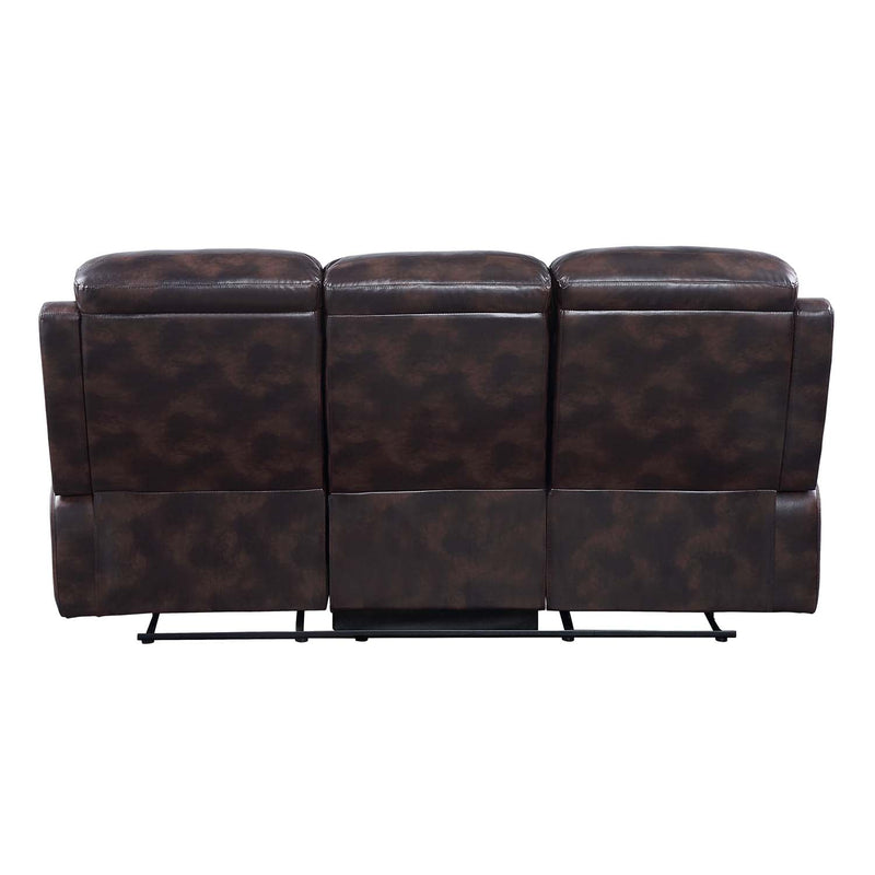 Perfiel 79" Motion Sofa, Two Tone Dark Brown Top Grain Leather Acme