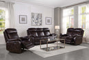 Perfiel 79" Motion Sofa, Two Tone Dark Brown Top Grain Leather Acme
