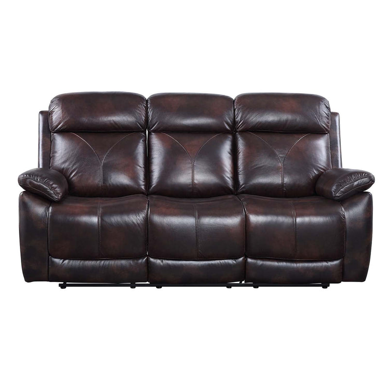 Perfiel 79" Motion Sofa, Two Tone Dark Brown Top Grain Leather Acme