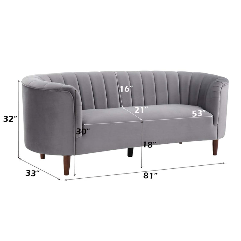 Millephri 81" Sofa, Gray Velvet Acme