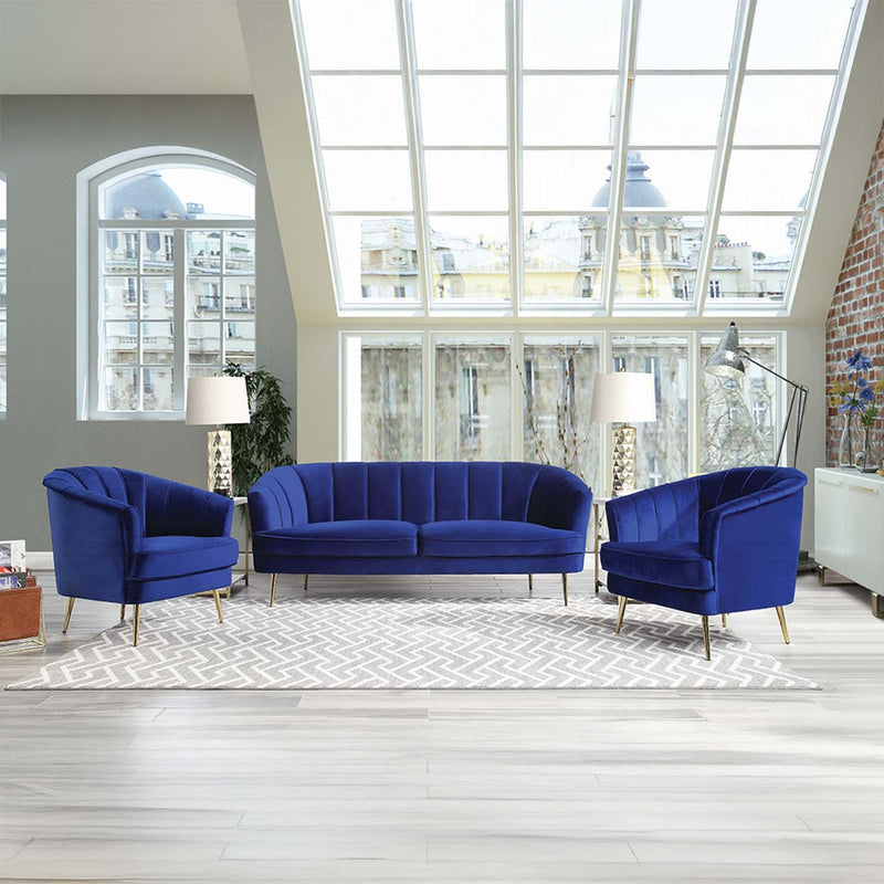 Eivor 78" Sofa, Blue Velvet Acme