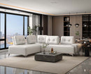 Turano 125" Sectional Sofa, Pearl White Leather Acme